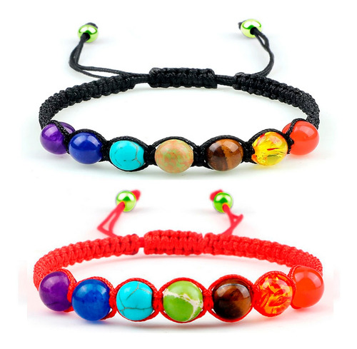 Pulsera Pareja 7 Chakras Cuarzos Energeticos + Estuche