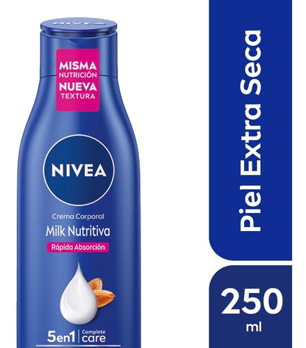 Crema Corporal Nivea Milk Nutritiva 250 Ml Rapida Absorcion