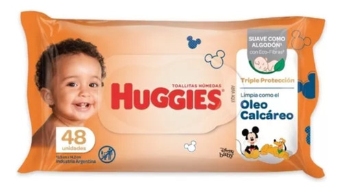 6un Huggies Triple Prot Oleo Calcareo Toallas Húmedas X48 