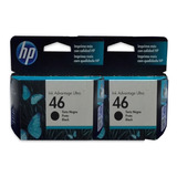 Combo 2 Cartuchos Tinta Hp 46 2 Negros Cz637al .