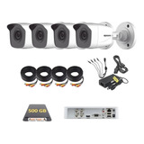 Kit Circuito Cerrado 4 Camaras Hikvision 1080p 2mp 500 Gb