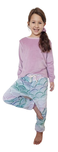 Pijama Conjunto Invierno Brilla Nena Polar Abrigado Talle 4 