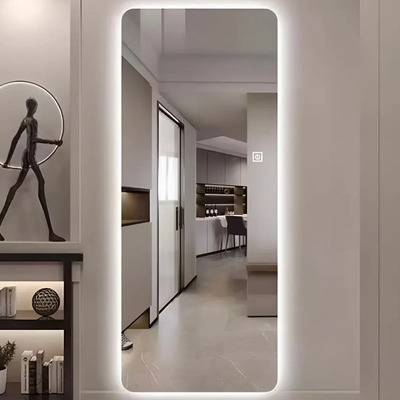 Espejo Cuerpo Entero Con Luz Led Touch 3tonos D Luz 50x130cm - Esquinas Redondas | Meses sin interés