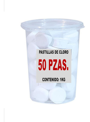 Pastillas De Cloro 1 Kg Con 50 Pzas/albercas, Tinacos, Etc..