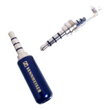 Plug Azul P3 P2 3,5mm 4 Polos/ Vias Audio Video Fone Micr 1ª