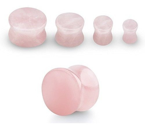 Cuarzo Rosa Piedra Natural Doble Acampanado Tapones  Se Vend