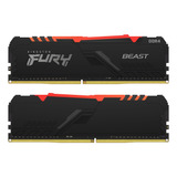 Memória Hyperx Fury Beast Rgb 16gb 2x8gb 2666mhz Ddr4 + Nf