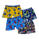 6 Piezas Boxer Infantil Caricatura Personajes Algodon Niño