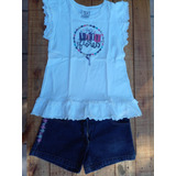 Short Jean Bord T 10 /12 + Remera Grisino No Mimo La Plata