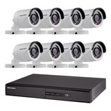 Kit Seguridad Hikvision Full Hd Dvr 16 + 8 Camaras 2mp 1080p Exterior Infrarrojas + Ip Visualiza X Celular P2p Cctv