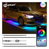 . 4 Unids Rgb Led Control App Coche Neón Tira De Luz Modo