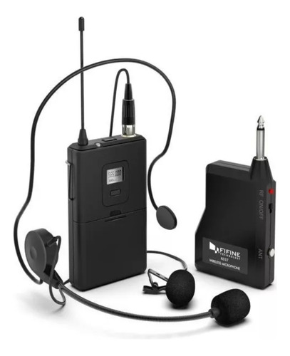 Microfone Headset + Lapela S/fio Transmissor Uhf K037 Fifine