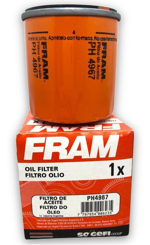 Filtro De Aceite Fram Ph4967 Corolla Etios Yaris Daihatsu Foto 5