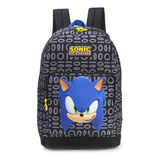 Mochila Escolar De Costas Reforçada Sonic Pt Cor Preto