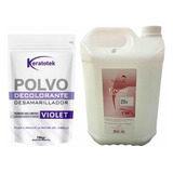 Kit Polvo Decolorante Violeta + Oxidante De 10 O 20 Vol
