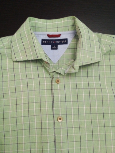 Impecable Camisa Tommy Hilfiger Talla L Verde, Polo Nautica
