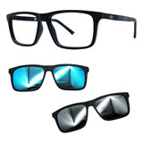 Oculos Mormaii 6112 Swap 4 Aco Com 2 Clipons Azul E Prata