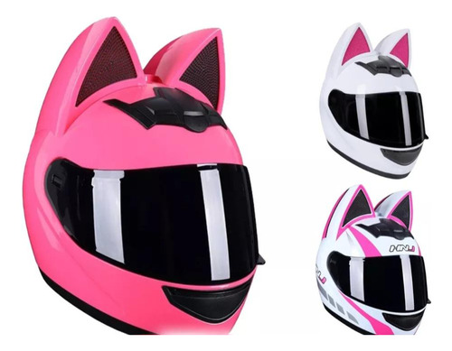 Casco Orejas De Gato Motociclista Dot New