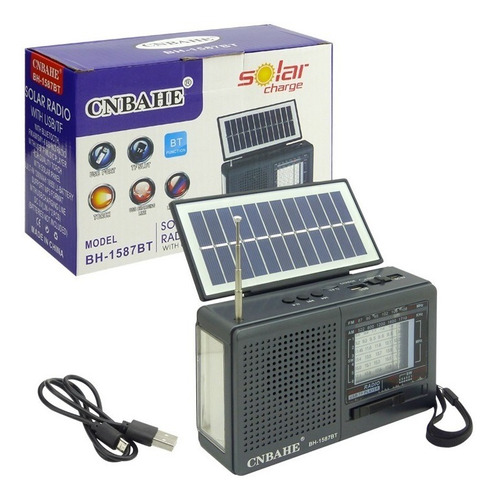 Radio Solar Bluetooth Multibanda Recargable Usb-micro Sd