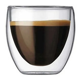 2 Vaso Shot Cafe Vidrio Borosilicato Doble Pared 250ml Color Trasparete