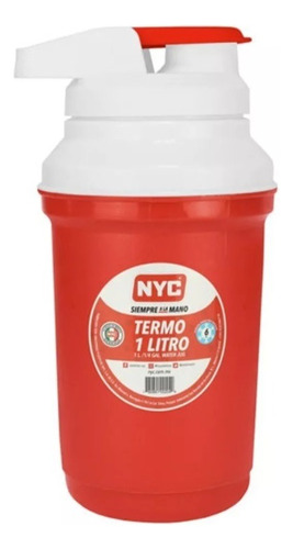 Termo Nyc 1 Litro (1/4 Galón) Color Rojo