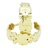 Arracadas Oro Amarillo 14k Dama Osos Mariposa Largo 1.7 Cm