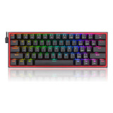 Teclado Gamer Redragon Fizz K617 Qwerty Negro Con Luz Rgb