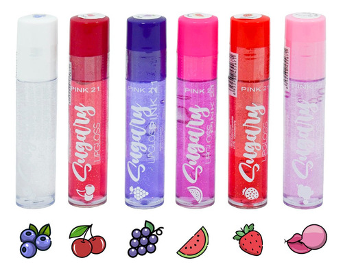 Sugary Lipgloss Pink21 Sabores Frutales