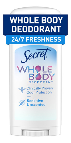 Desodorante Stick Secret Whole Body Para Mulheres 70 Ml Sem