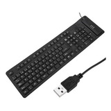 Teclado Emborrachado Dobrável Usb Laptop Pc Tablet Com Fio