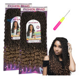 Kit 2 Cabelo Cacheado Goddess Locs B Fashion Line + Agulha