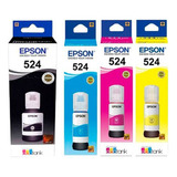 Tinta Original Epson T524 L15150 L15160 L6490 - Kit 04 Cores