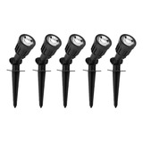 Pack X5 Estaca Jabalina Led 5w Exterior Jardin Calido Neutro