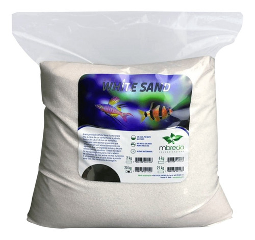 Mbreda Areia Aquário White Sand 20kg (1,0 A 1,5 Mm)