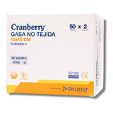 Gasa No Tejida Estéril 10x10cm Cranberry 50 Sobres X 2 Un.