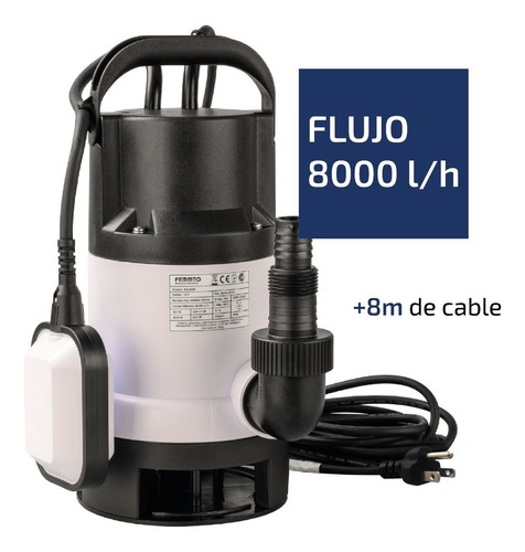  Femmto Bsj400-ac110v Bomba Sumergible Desagote Agua Sucia Hp 8000 L/h