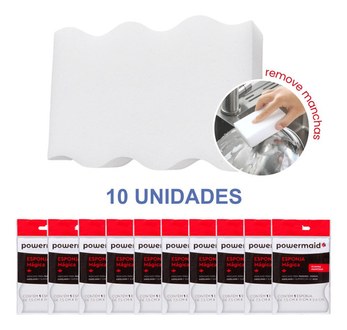 Kit 10 Esponjas Mágica Melamina Tira Manchas Vidros Espelhos