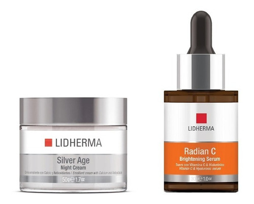 Radian C Brightening Serum + Silver Age Night Cream Lidherma