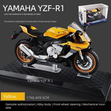 1:12 Suzuki Yamaha Yzf R1 Moto De Aleación Con Casco Color Amarillo