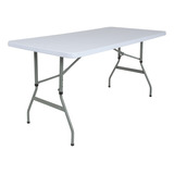 Flash Furniture Kathryn Mesa Plegable De Plastico Blanco Gra