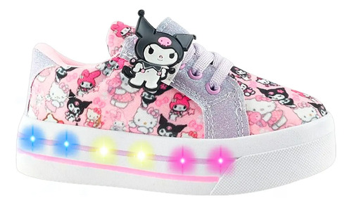 Tenis Kuromi My Melody Kity Personajes Luces Leds 1026-lk