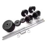 Kit Pesas 50 Kilos Set Convertible Mancuernas Con Barra