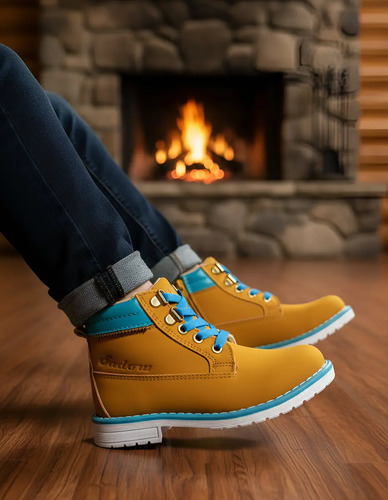 Bota Casual Bonita Niña Agujeta Cómoda Calidad Urbana
