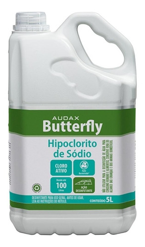 Alvejante Hipoclorito De Sódio Butterfly Cloro Ativo 5 L