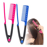 Cepillo Peine Tipo Plancha Alisado Profesional Elimina Frizz Color Azul