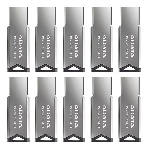 Kit 10 Memoria Usb 16gb Adata Uv250 Auv250-16g-rbk Mayoreo