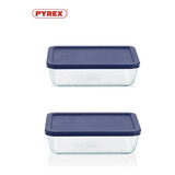 Pyrex Fuentes (2) Horno Rectangulares Con Tapa Usa