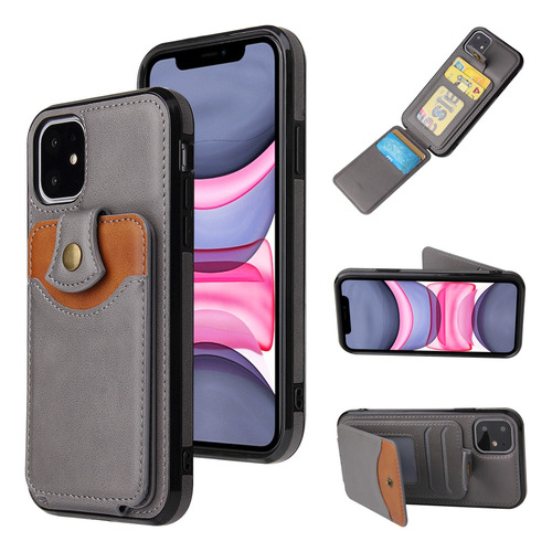 Funda Vertical De Piel Para Tarjetas Tipo Cartera Para Iphon