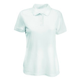 Camiseta Tipo Polo Blanca Para Mujer 220 Gramos Publicitaria