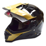 Casco Doble Próposito Moto Fp Barstow 313c Negro Dorado 